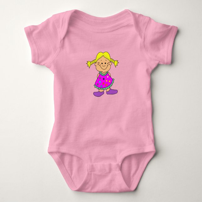 Lächelndes Mädchen. Baby Strampler (Vorderseite)