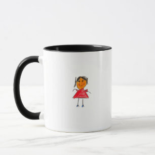 Lächelndes Mädchen in Red Crayon Dress Tasse