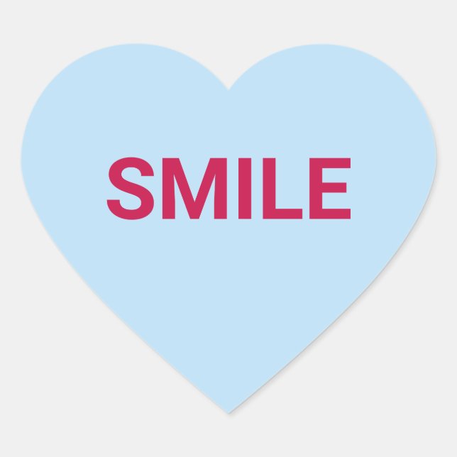 Lächelndes niedliches Valentinstag Gespräch Herz-Aufkleber (Vorderseite)