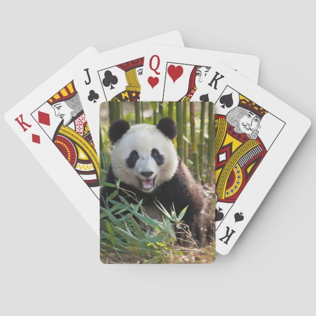 Lächelndes Panda-Porträt Spielkarten (Rückseite)
