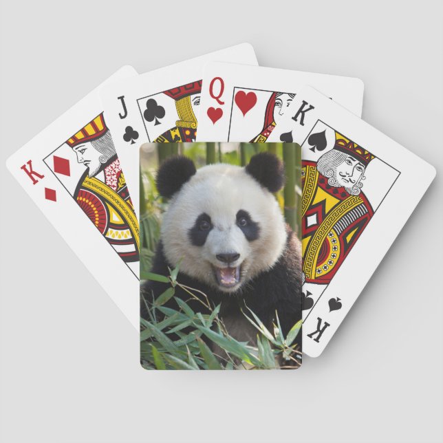 Lächelndes Panda-Porträt Spielkarten (Rückseite)