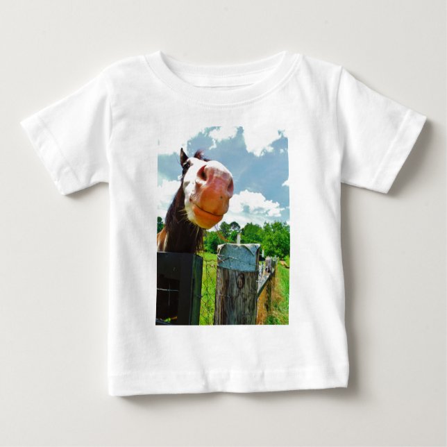 Lächelndes Pferd Baby T-shirt (Vorderseite)