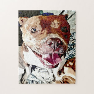 Lächelndes Pittie-Gesicht Puzzle
