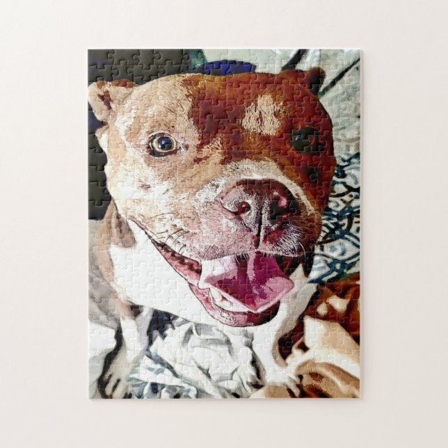 Lächelndes Pittie-Gesicht Puzzle (Vertikal)