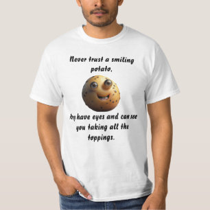 Lächelndes Potato lustige Potato Kopf Shirt Design