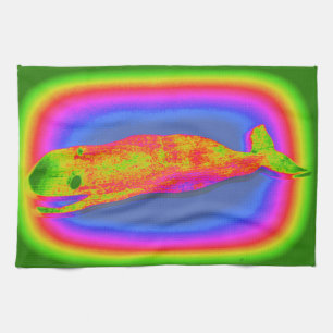 lächelndes psychedelisches Wal-Handtuch Handtuch
