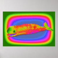 Lächelndes psychedelisches Wal-Poster