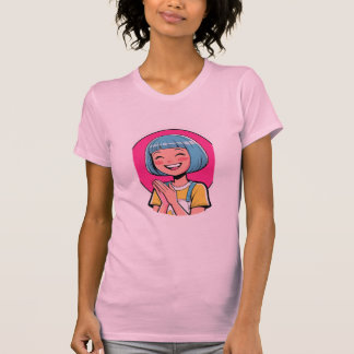 Lächelndes rosa Hintergrundbild-Shirt T-Shirt