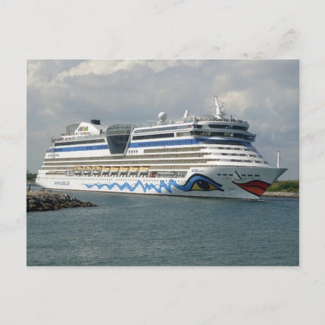 Lächelndes Schiff im Kanal Postkarte (Vorderseite)