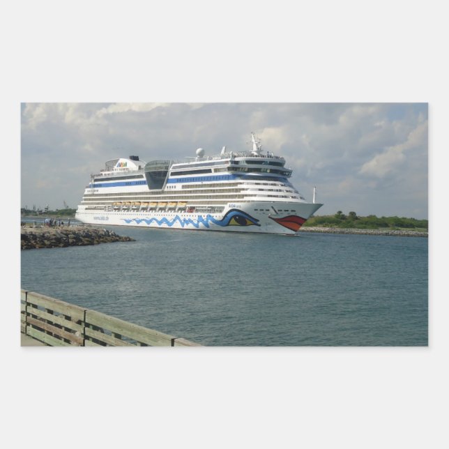 Lächelndes Schiff Rechteckiger Aufkleber (Vorderseite)