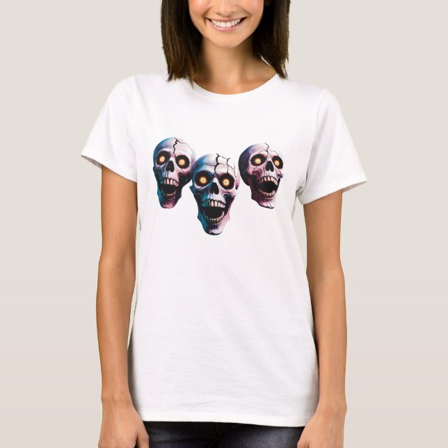 Lächelndes Skeleton Faces Design - Spooky & Fun Ar T-Shirt (Vorderseite)