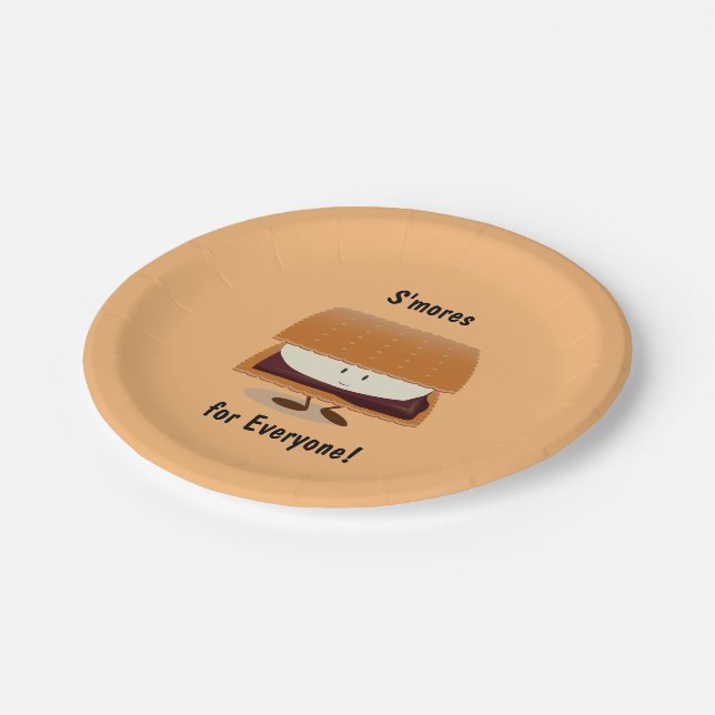 Lächelndes S'more mit Wörter Pappteller (Schrägansicht)