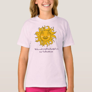 Lächelndes Sonnendesign mit Ecclesiastes-Bibelvers T-Shirt