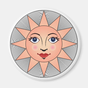 Lächelndes Sonnengesicht   Astronomiesymbol Magnet