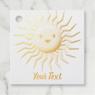 Lächelndes Sonnengesicht mit benutzerdefiniertem T Geschenkanhänger
