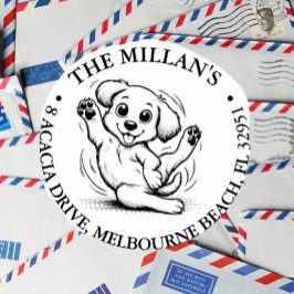 Lächelndes Welpenthema Permastempel