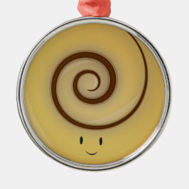 Lächelndes Zimtgebäck über | Verzierung Silbernes Ornament