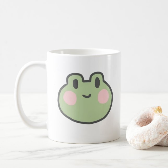 Lächelniger Frosch Kaffeetasse (Mit Donut)