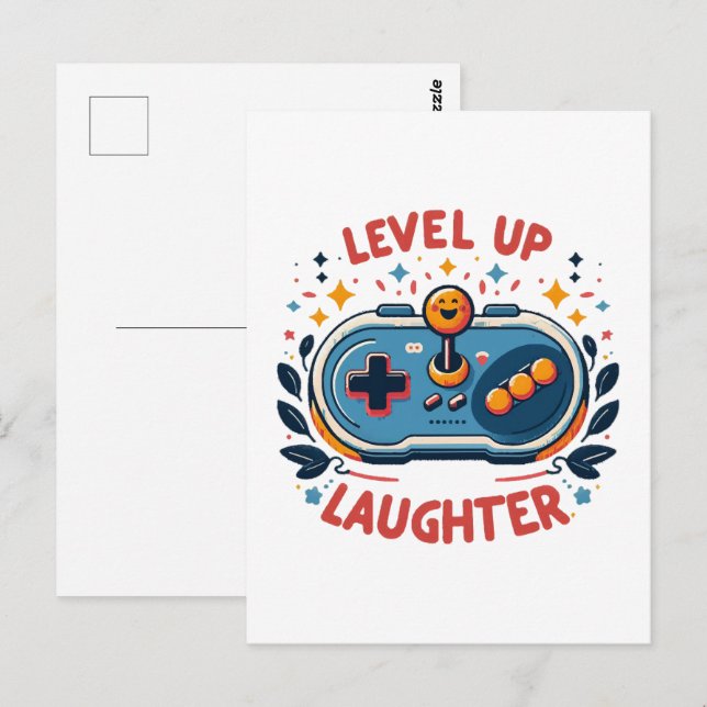 Lachen aufleveln postkarte (Vorne/Hinten)