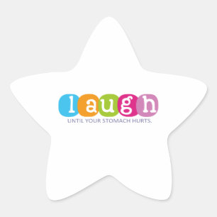 Lachen, bis dein Magen weh tut Stern-Aufkleber