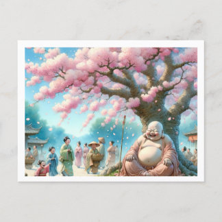 Lachen Buddha Postcard Postkarte