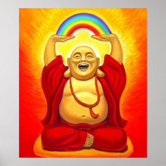Lachen Buddha Spirituelles Art Poster (Vorne)