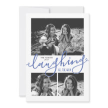 Lachen Der ganze Weg 3-Foto Snowy Blue Weihnachten