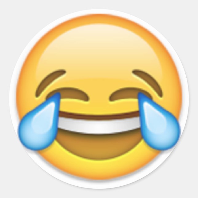 Lachen Emoji Runder Aufkleber (Vorderseite)