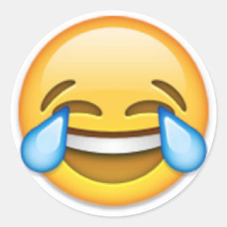 Lachen Emoji Runder Aufkleber