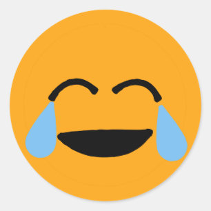 Lachen Gesicht Funny Orange Emoticon Emojii Runder Aufkleber