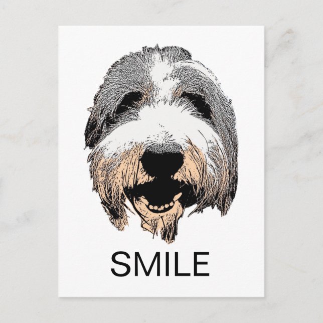 Lachen Hund SMILE Postkarte (Vorderseite)