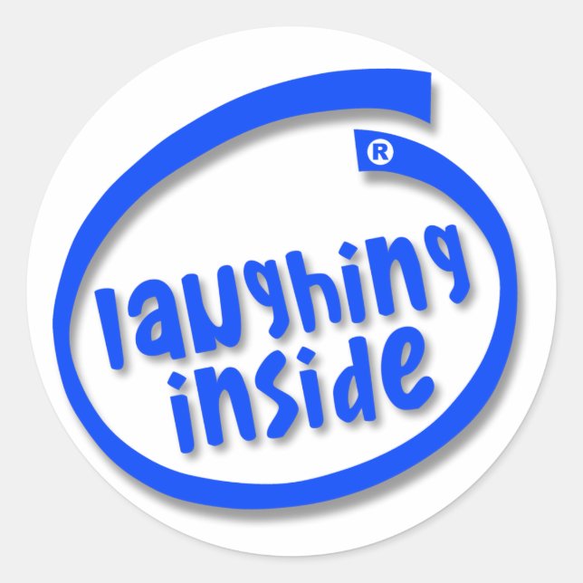 Lachen im Innern Runder Aufkleber (Vorderseite)