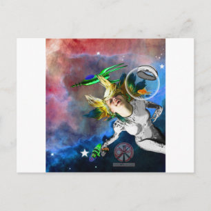 Lachen im Weltraum Postkarte