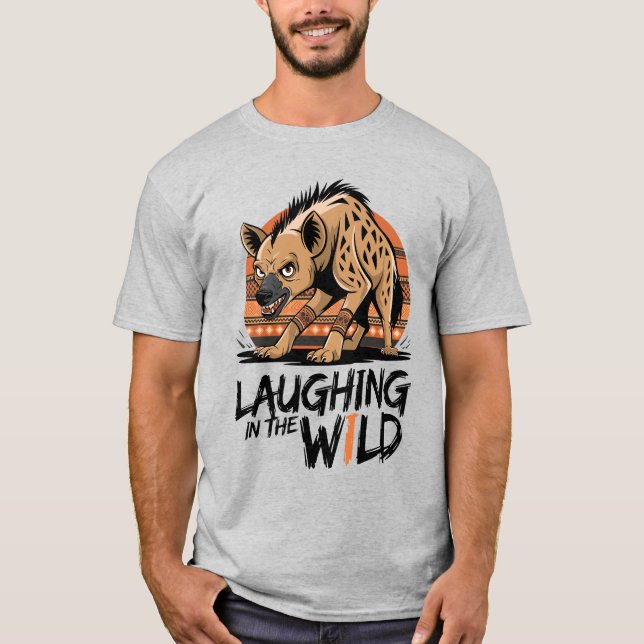 Lachen im Wilden - Fierce Hyena Tribal Style T-Shirt (Vorderseite)