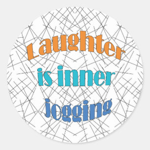 Lachen ist der innere Joggen Zitat Runder Aufkleber