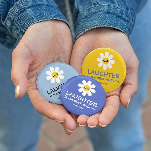 Lachen ist die beste Medizin-Taste Button (Cheer up your patients with these personalized, "Laughter is the best medicine" buttons! )