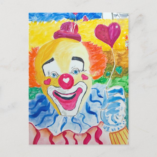 Lachen Larry die Clown-Postkarte Postkarte (Vorderseite)