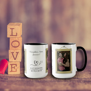 Lachen, Liebe, ewig Couple Valentine Foto B&W Tasse