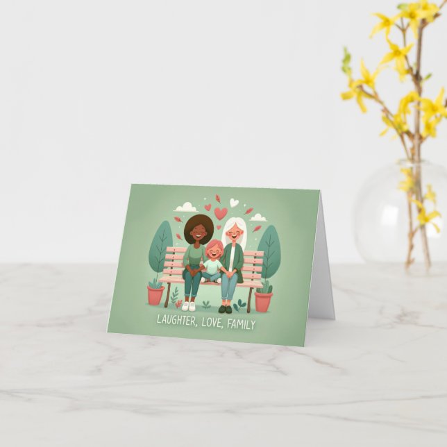Lachen Liebe Familie Karte (Gelbe Blume)