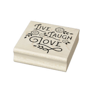 Lachen-Liebe-leben Gummikunst-Briefmarke Gummistempel