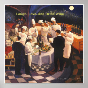 Lachen, Liebe und Getränk-Wein, von… Poster