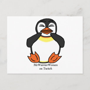 Lachen Pinguin, MeWarriorFrau auf Twitch Postkarte