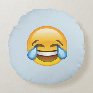 Lachen Tränen weinen von Joy Emoji Rundes Kissen