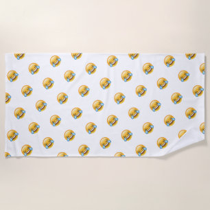 Lachen Tränen weinen von Joy Emoji Strandtuch