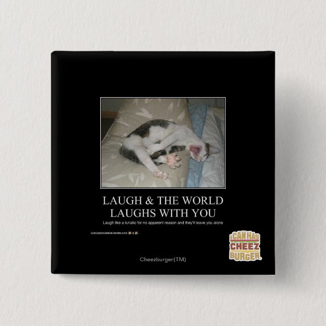 Lachen u. die Welt lacht mit Ihnen Button (Vorderseite)