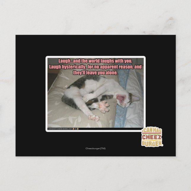 Lachen und die Welt lacht mit dir Postkarte (Vorderseite)