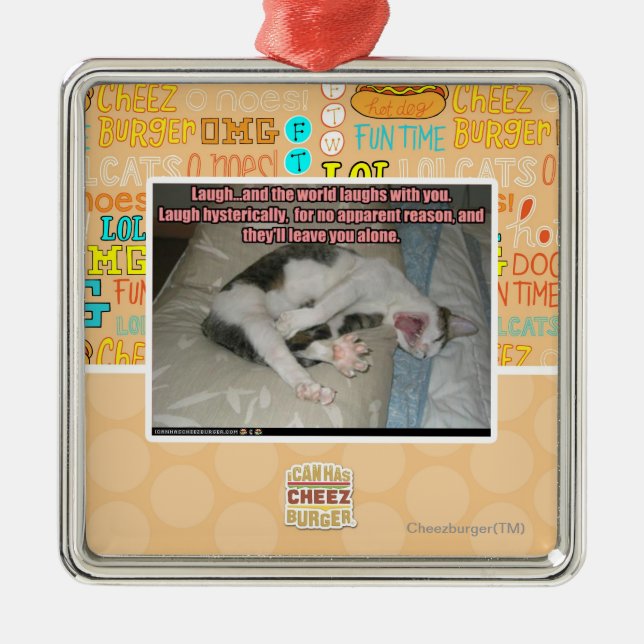 Lachen und die Welt lacht mit Ihnen Ornament Aus Metall (Vorne)