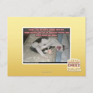 Lachen und die Welt lacht mit Ihnen Postkarte