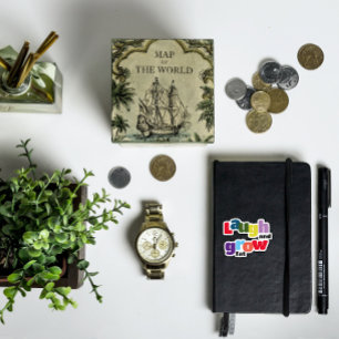 Lachen und fett motivierend wachsen aufkleber