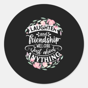 Lachen und Freundschaft Runder Aufkleber